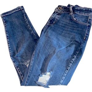 American Blue Distressed Medium Wash Skinny Ankle Jeans: 4291